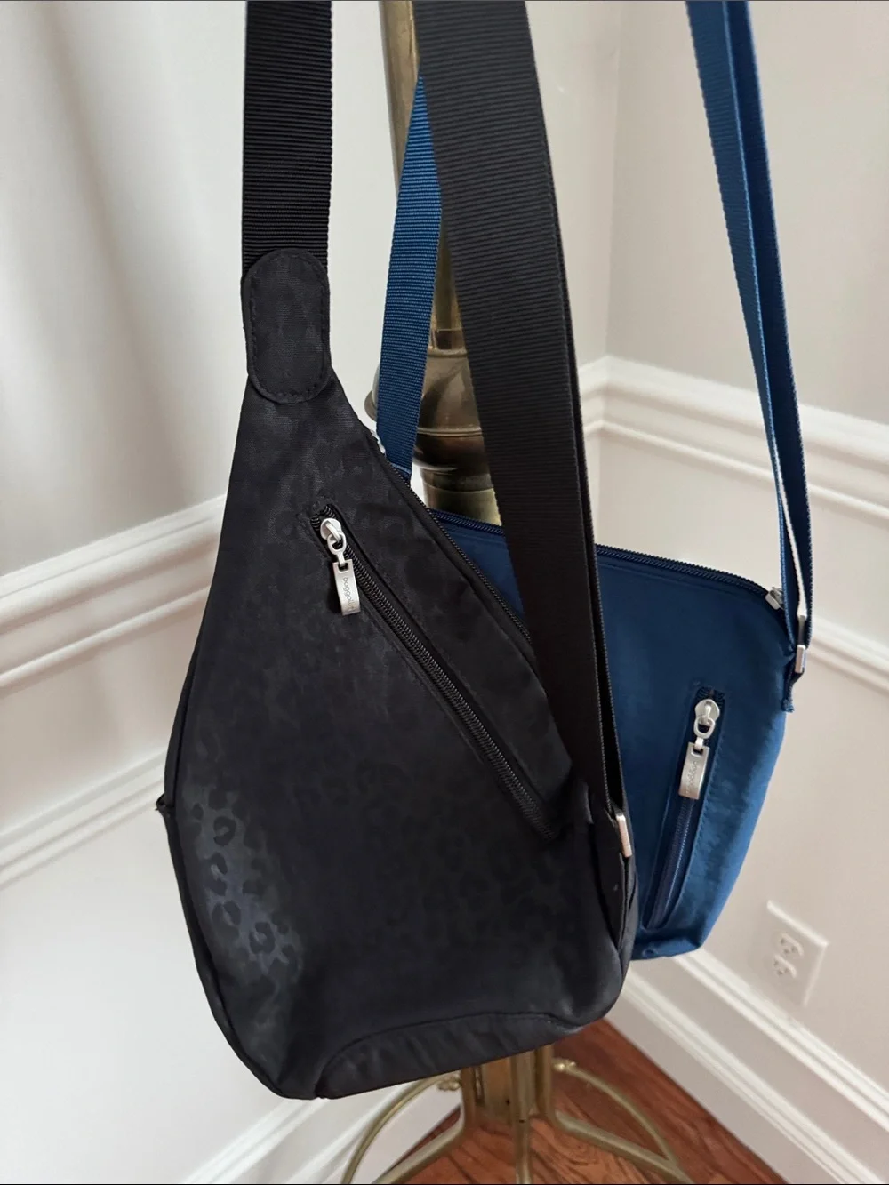 Baggallini Navy and Black Crossbody Duo with Multiple Zips - Picture 5 of 7